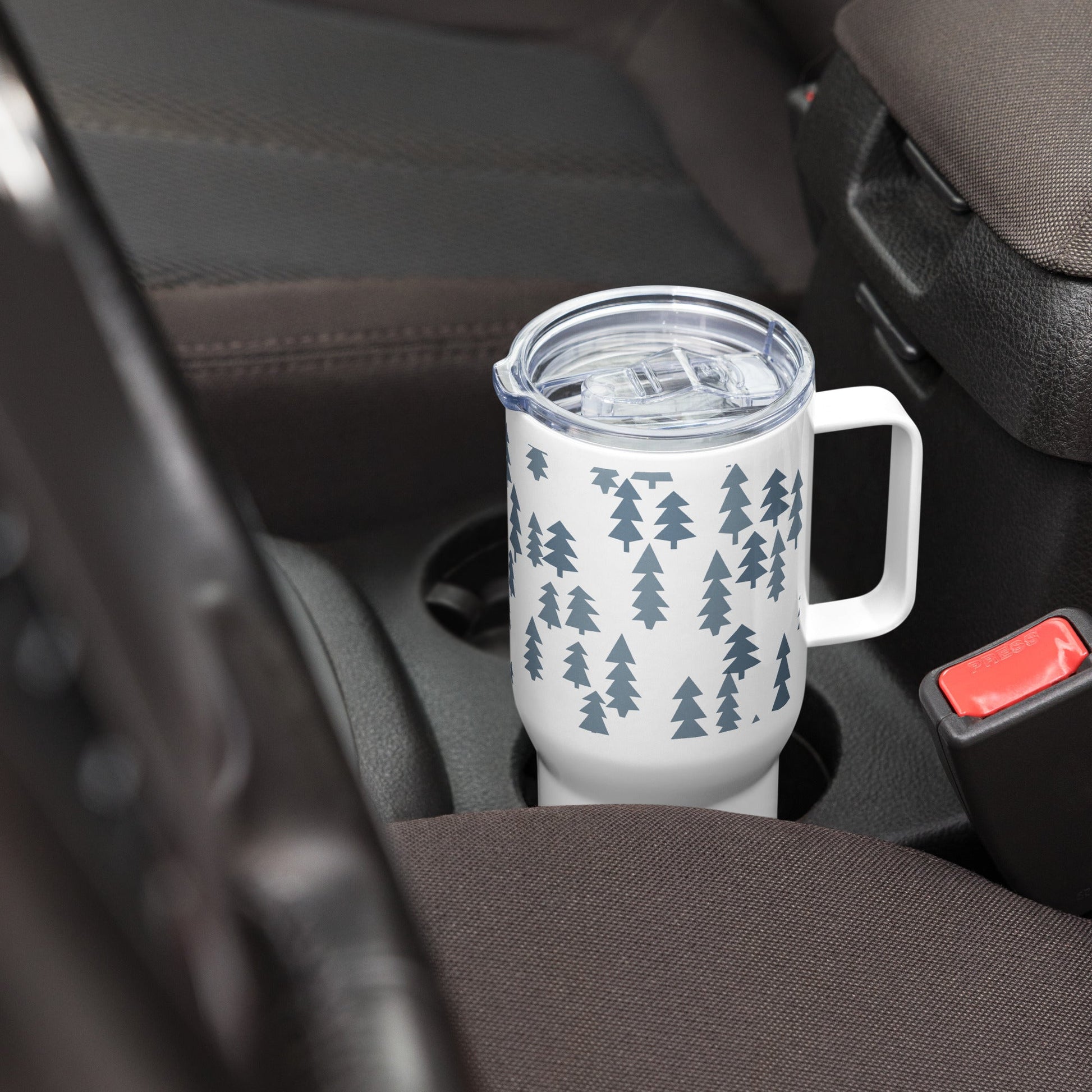 Christmas trees grey Travel mug - Bull & Node