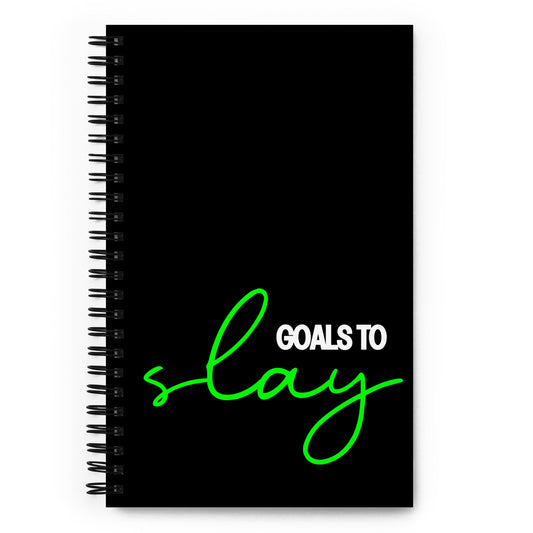 GOALS TO SLAY green Spiral notebook - Bull & Node