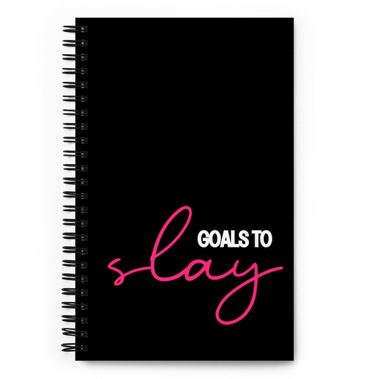 GOALS TO SLAY pink Spiral notebook - Bull & Node
