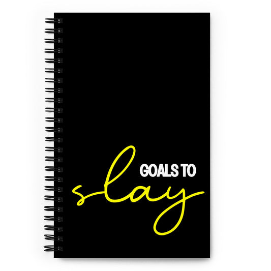 GOALS TO SLAY yellow Spiral notebook - Bull & Node