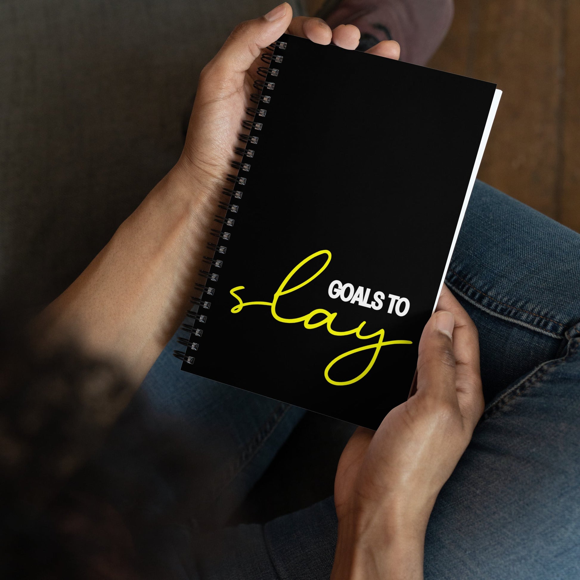 GOALS TO SLAY yellow Spiral notebook - Bull & Node