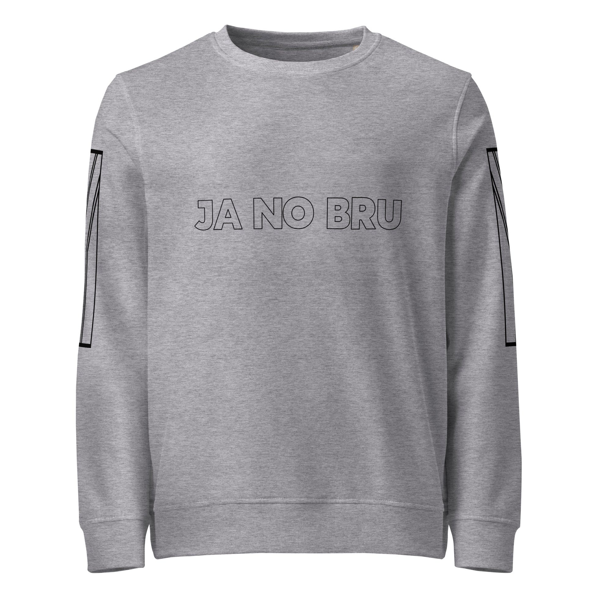JA NO BRU Unisex grey organic sweatshirt - Bull & Node