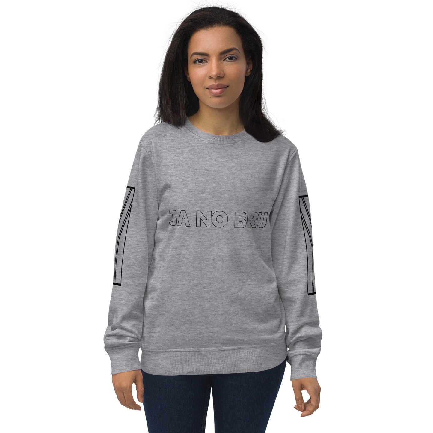 JA NO BRU Unisex grey organic sweatshirt - Bull & Node
