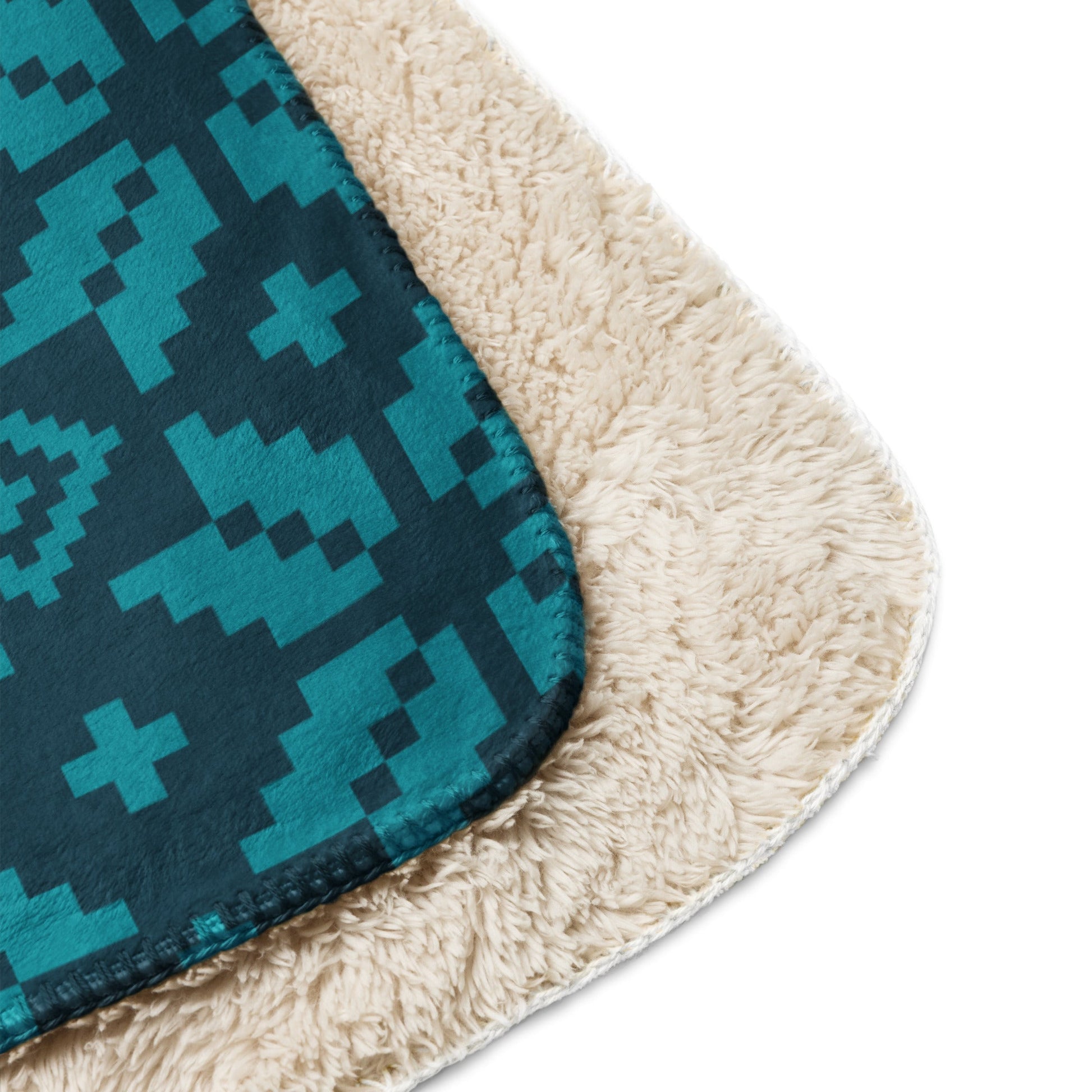 Knit print turquoise 37"x57" Sherpa blanket - Bull & Node