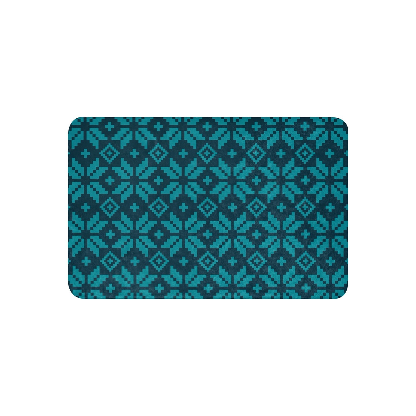 Knit print turquoise 37"x57" Sherpa blanket - Bull & Node