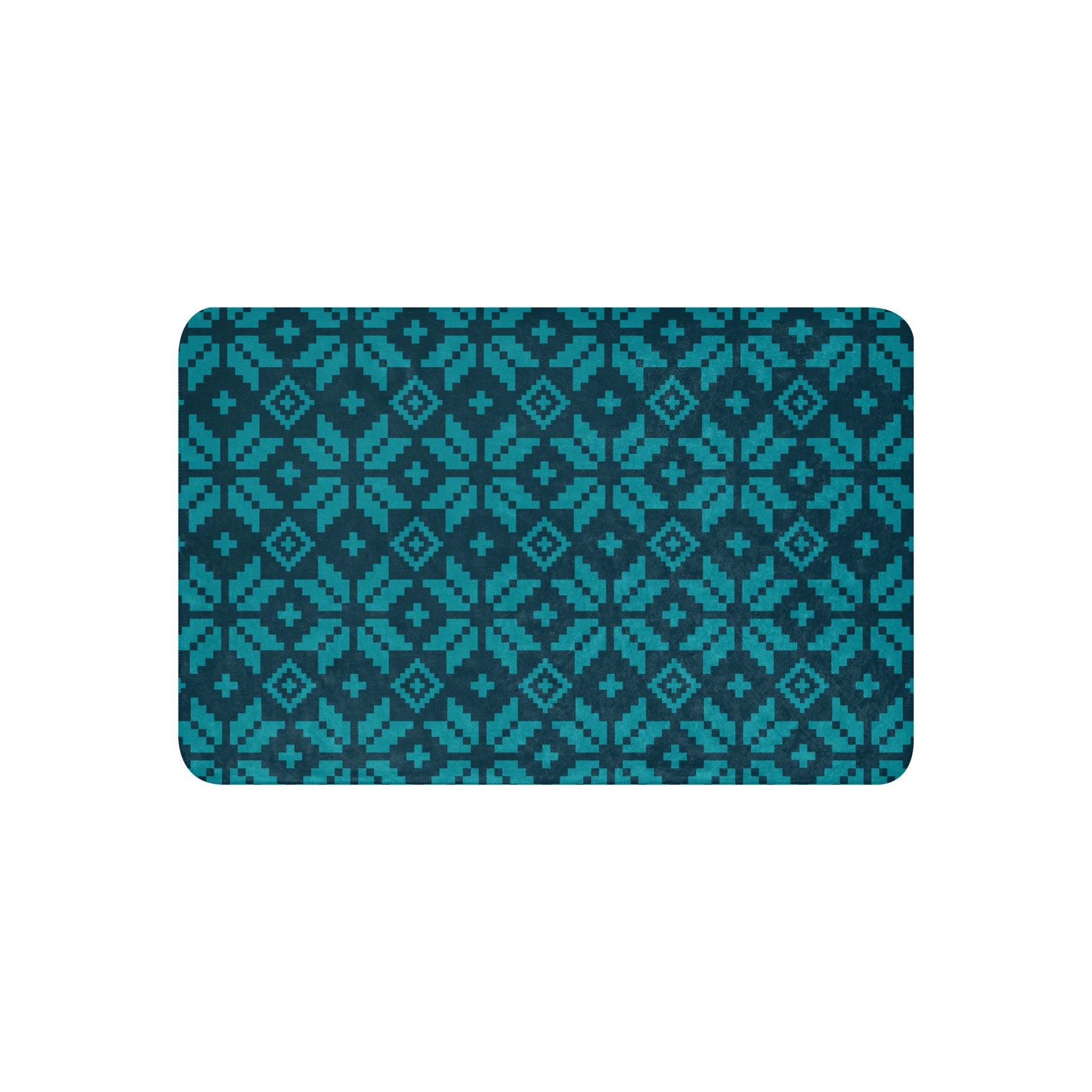 Knit print turquoise 37"x57" Sherpa blanket - Bull & Node