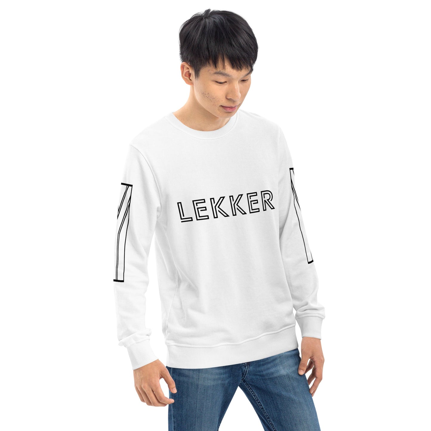 LEKKER Unisex white organic sweatshirt - Bull & Node