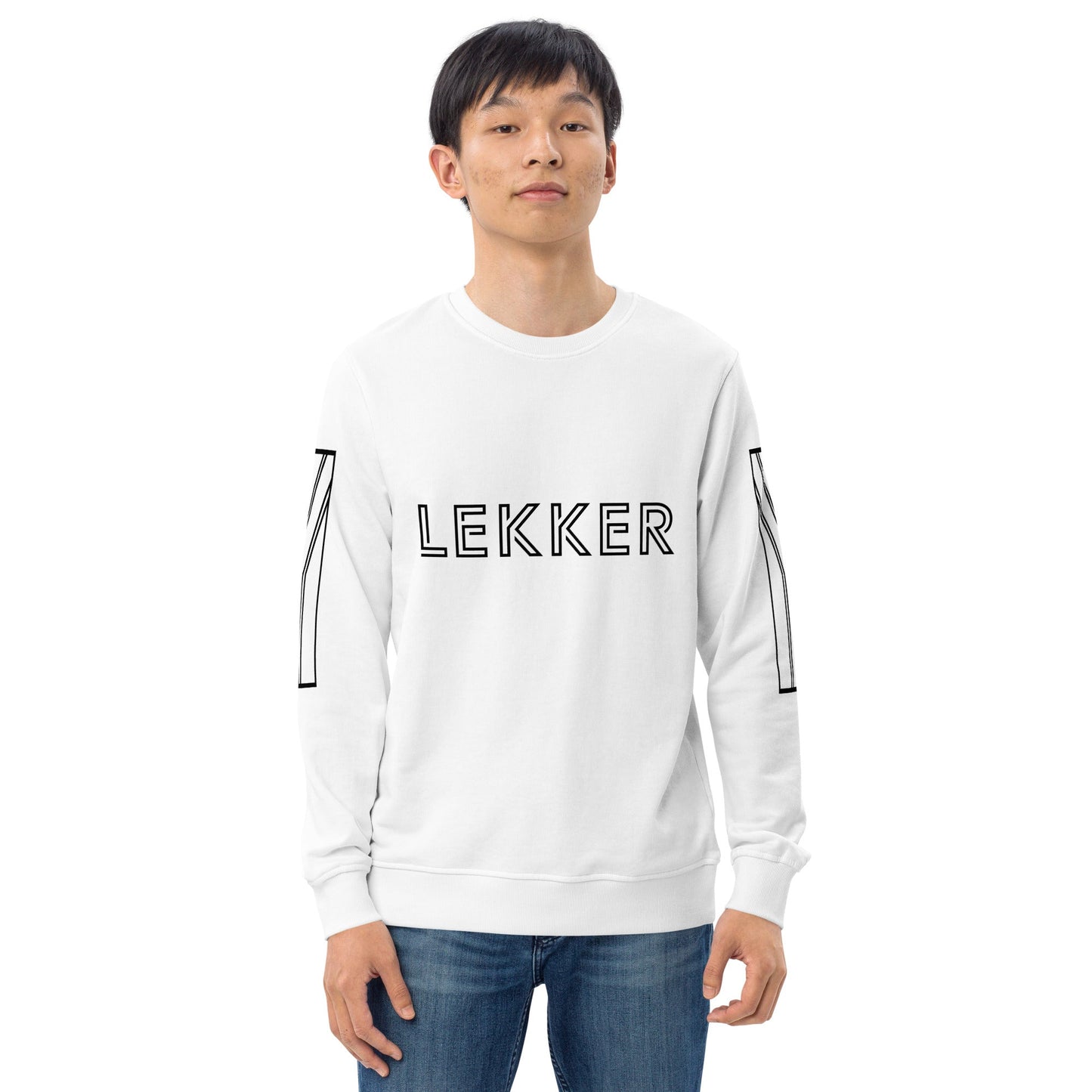 LEKKER Unisex white organic sweatshirt - Bull & Node