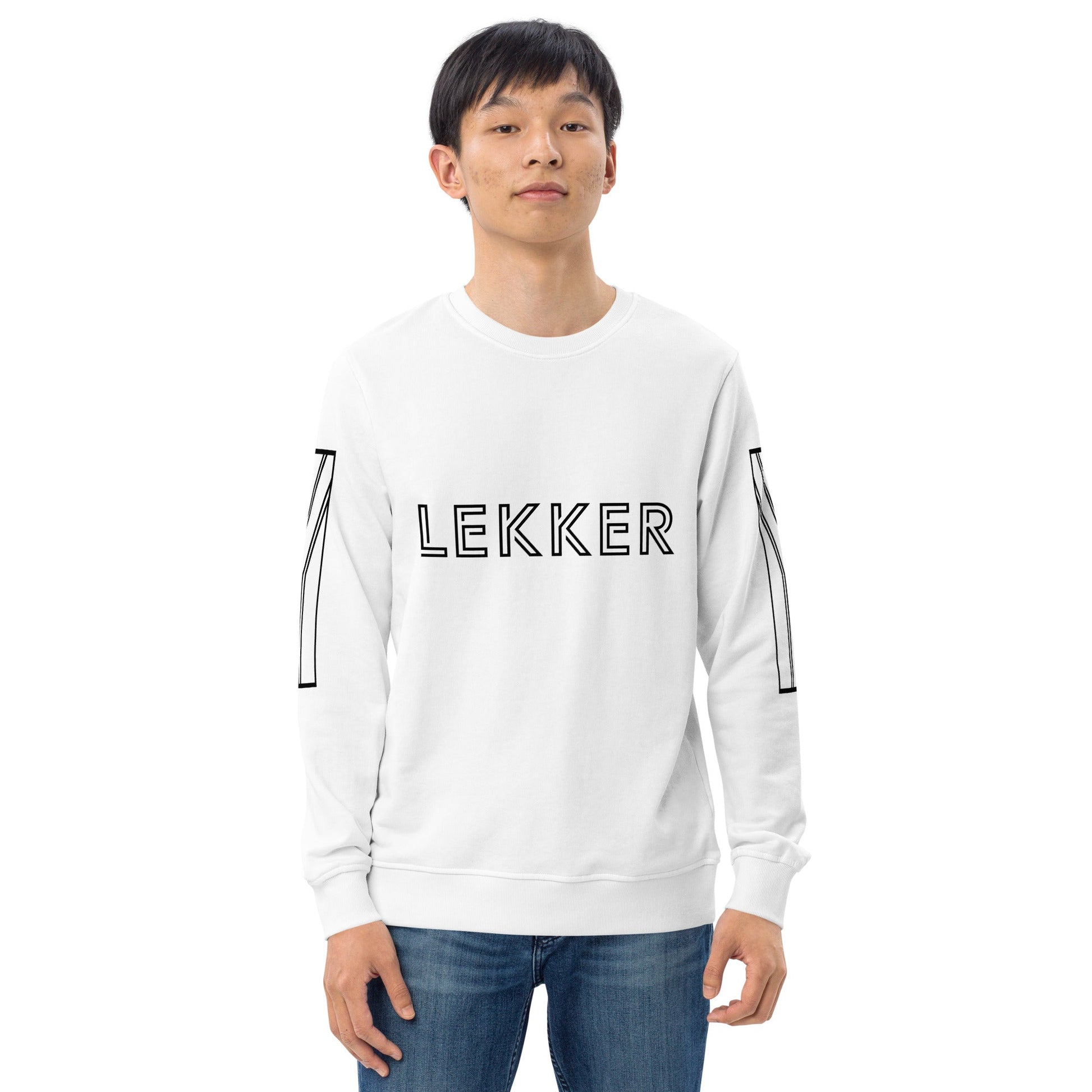 LEKKER Unisex white organic sweatshirt - Bull & Node