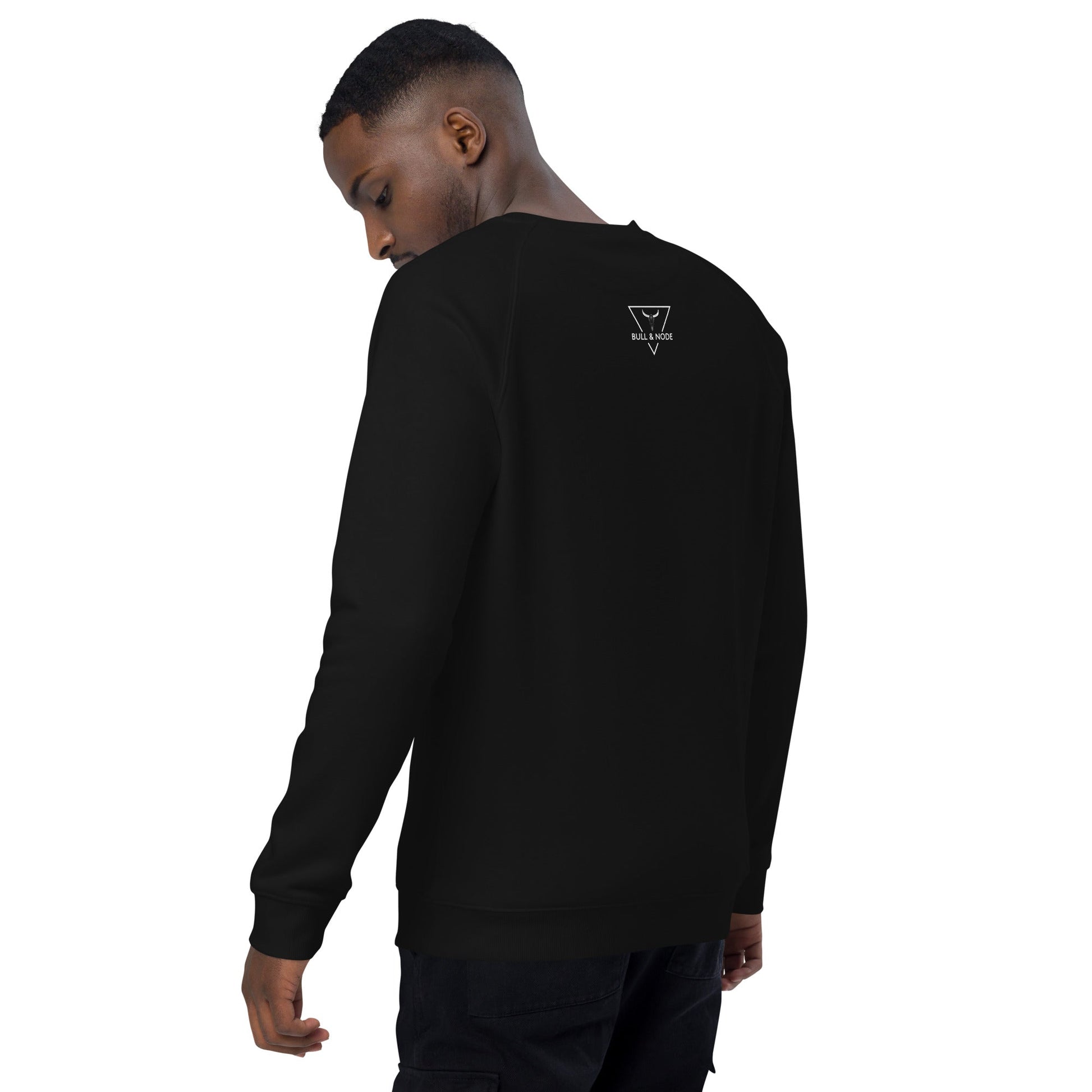 LIFE Unisex black organic raglan sweatshirt - Bull & Node
