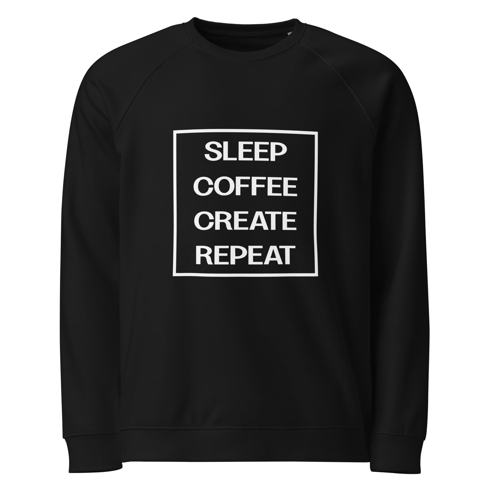 LIFE Unisex black organic raglan sweatshirt - Bull & Node