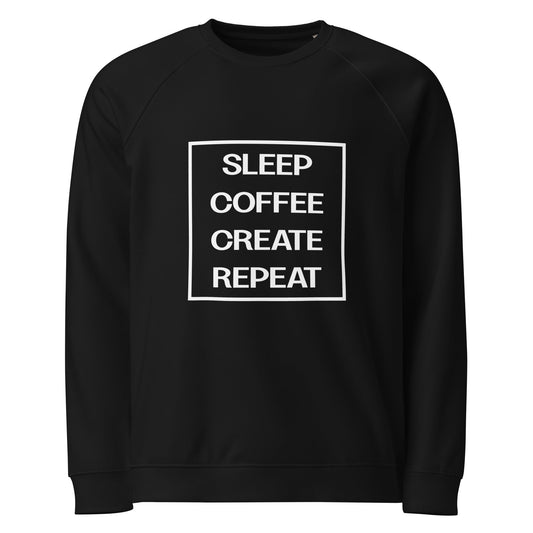 LIFE Unisex black organic raglan sweatshirt - Bull & Node