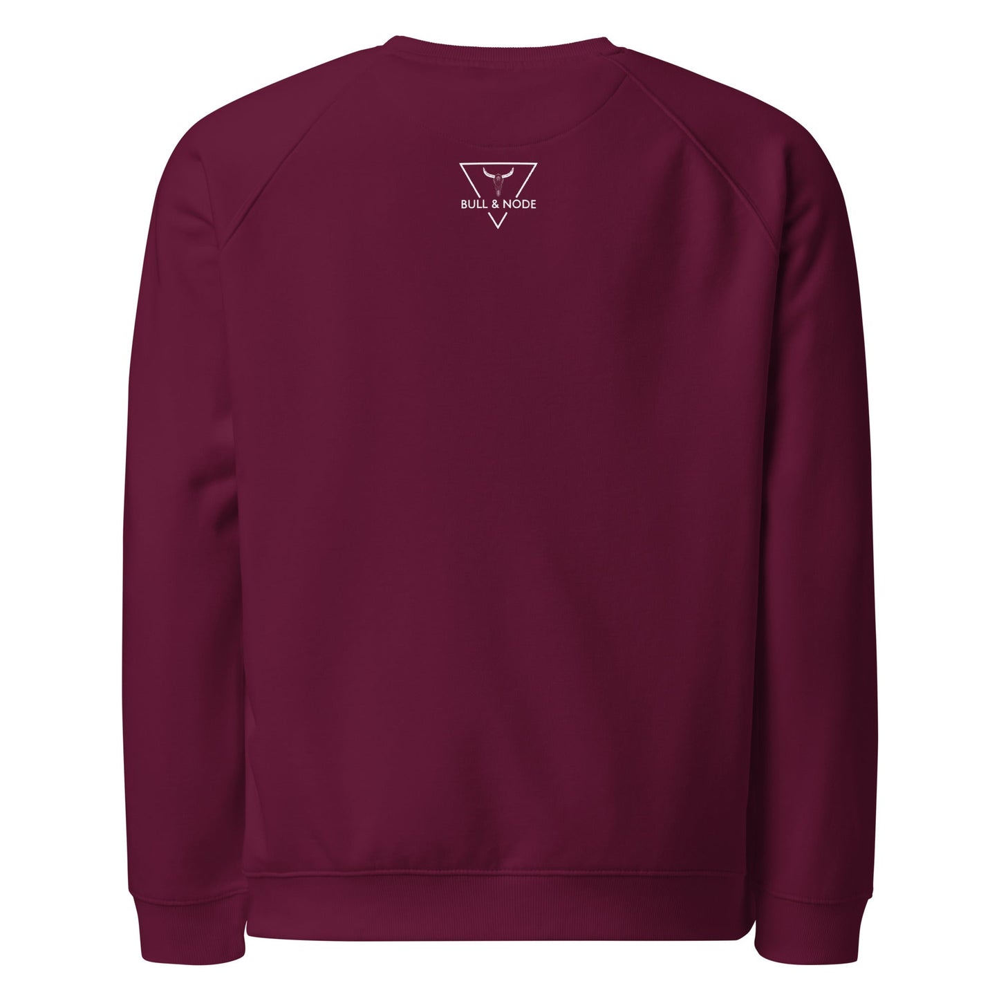 LIFE Unisex burgundy organic raglan sweatshirt - Bull & Node