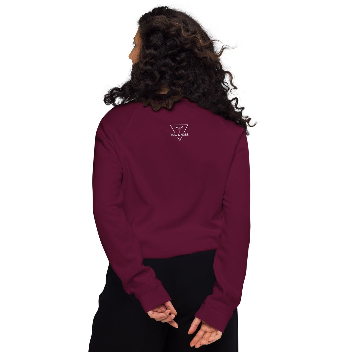 LIFE Unisex burgundy organic raglan sweatshirt - Bull & Node