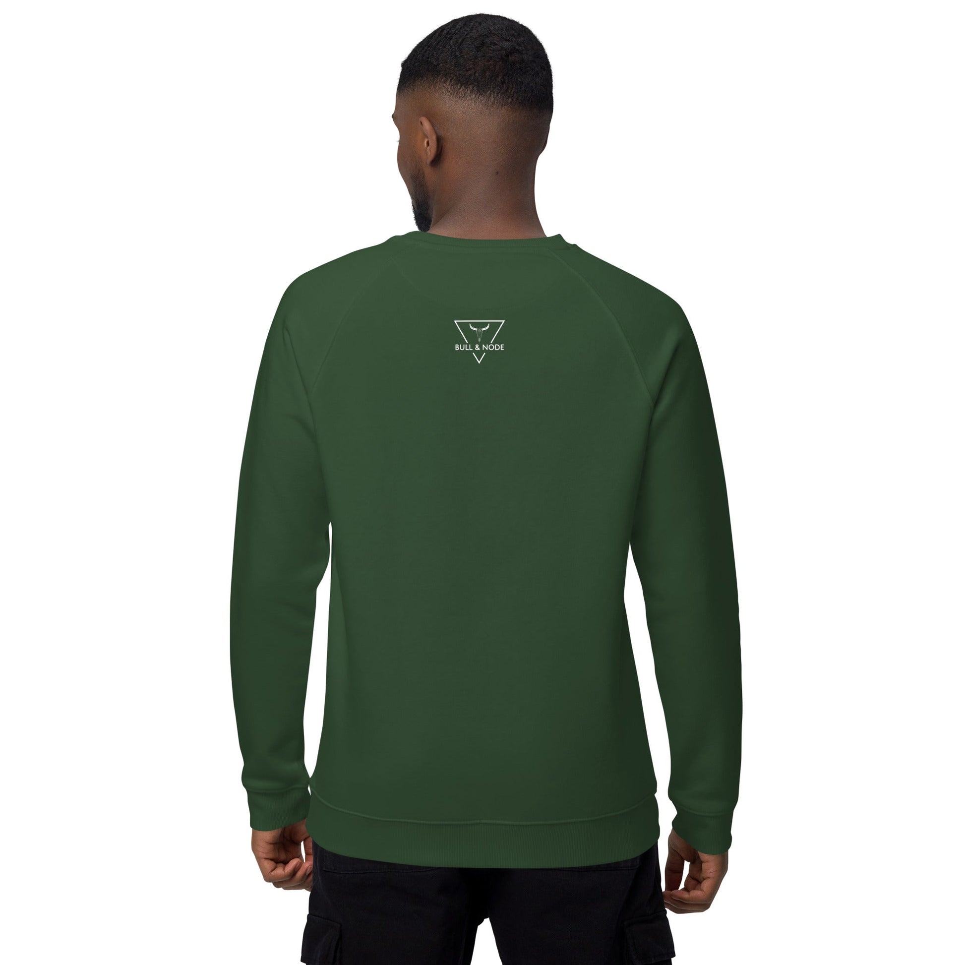 LIFE Unisex green organic raglan sweatshirt - Bull & Node