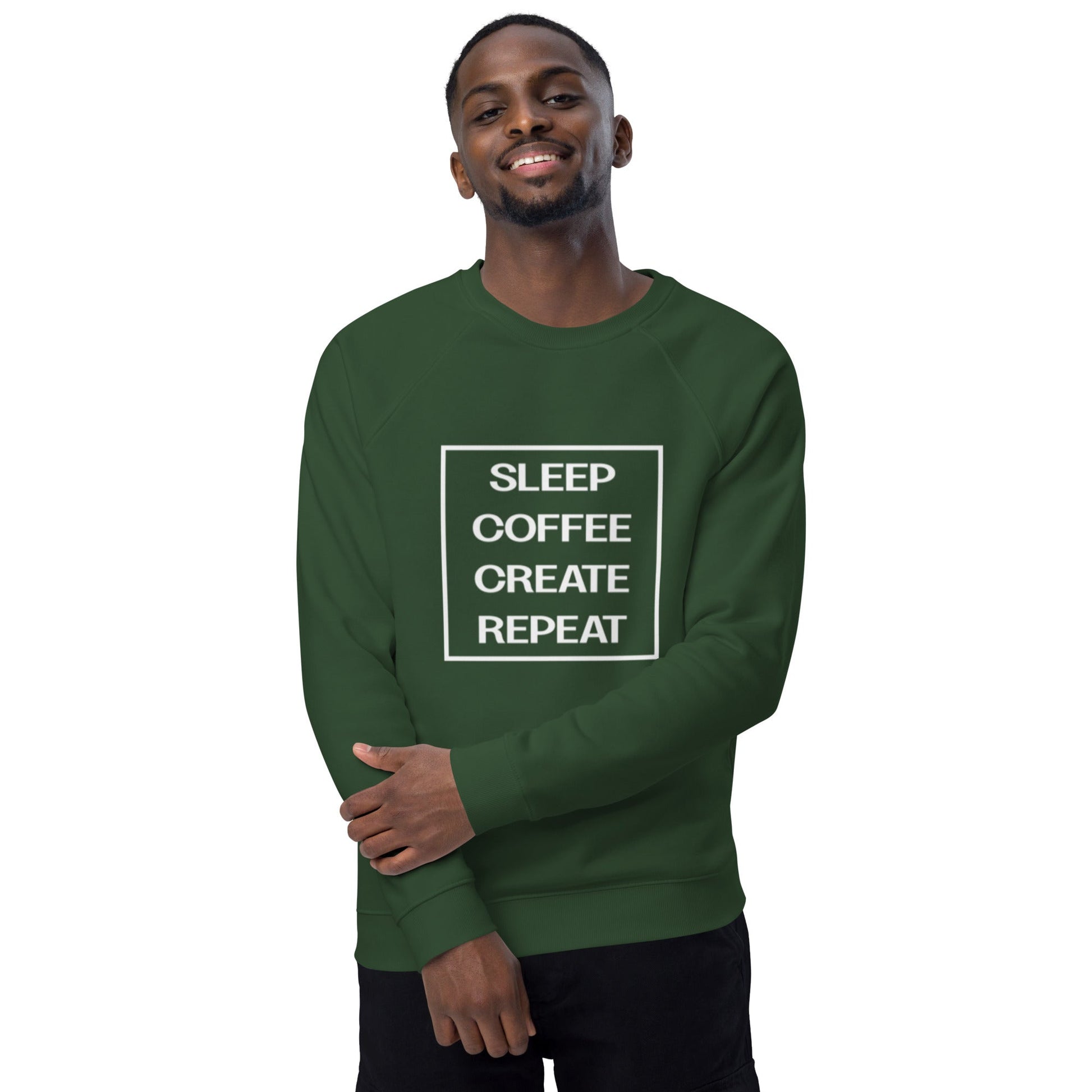 LIFE Unisex green organic raglan sweatshirt - Bull & Node