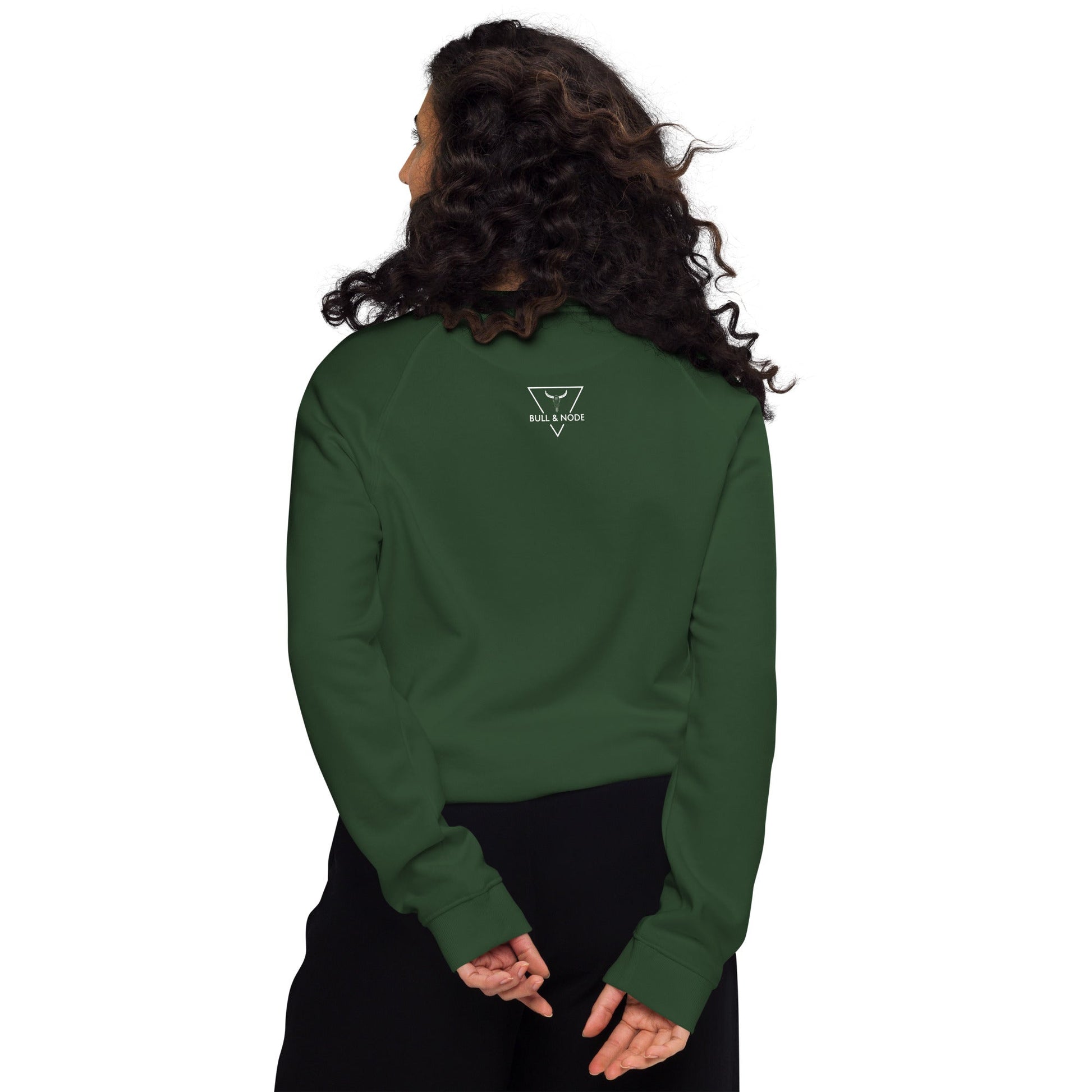 LIFE Unisex green organic raglan sweatshirt - Bull & Node