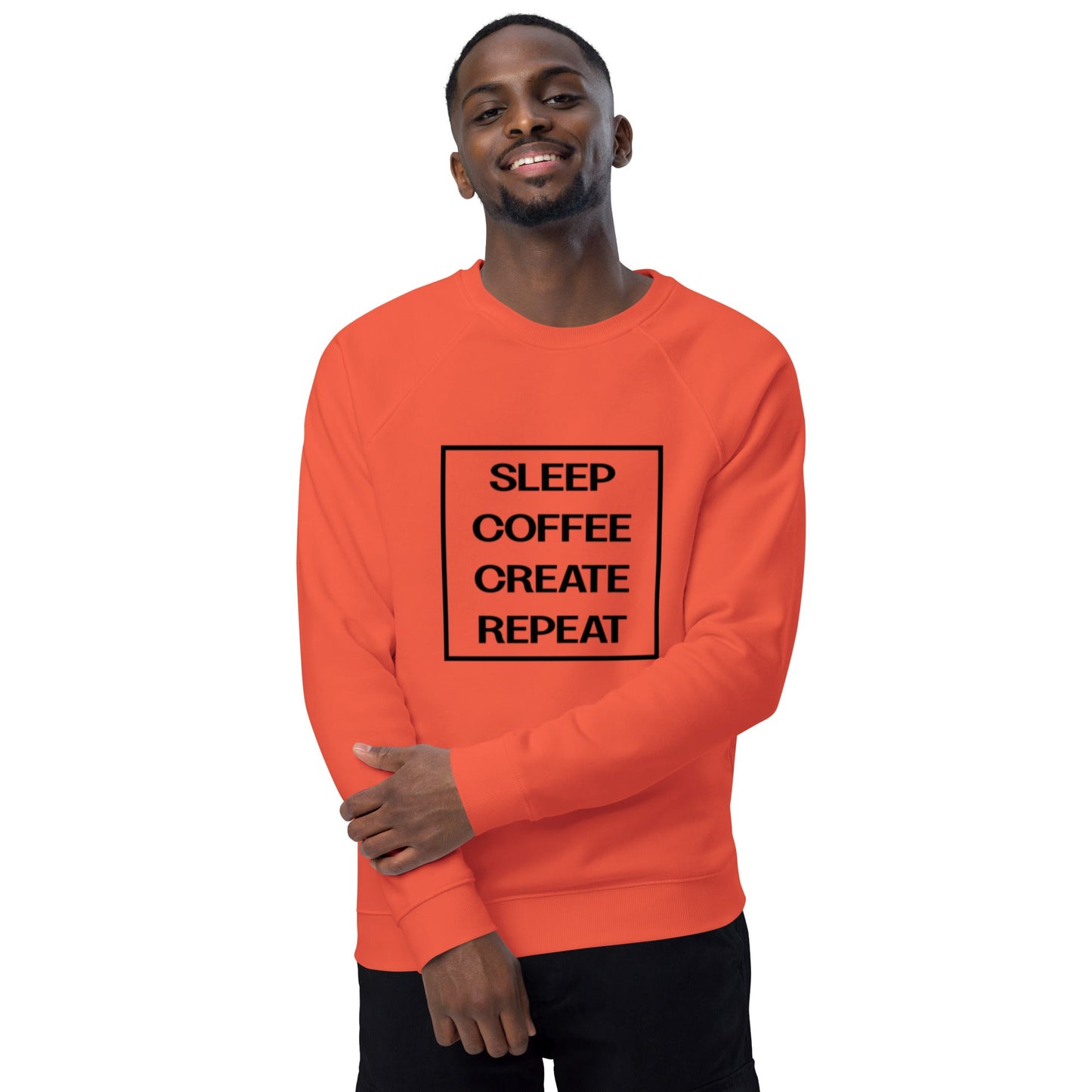 LIFE Unisex orange organic raglan sweatshirt - Bull & Node