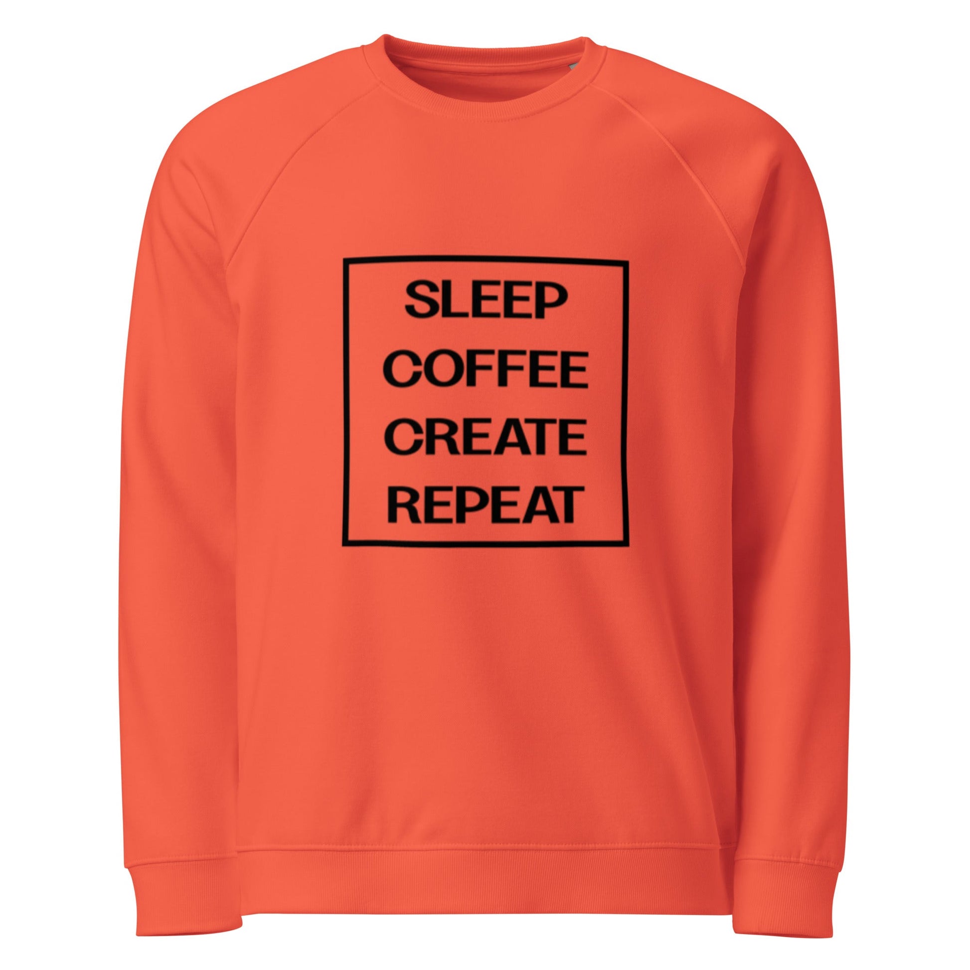 LIFE Unisex orange organic raglan sweatshirt - Bull & Node