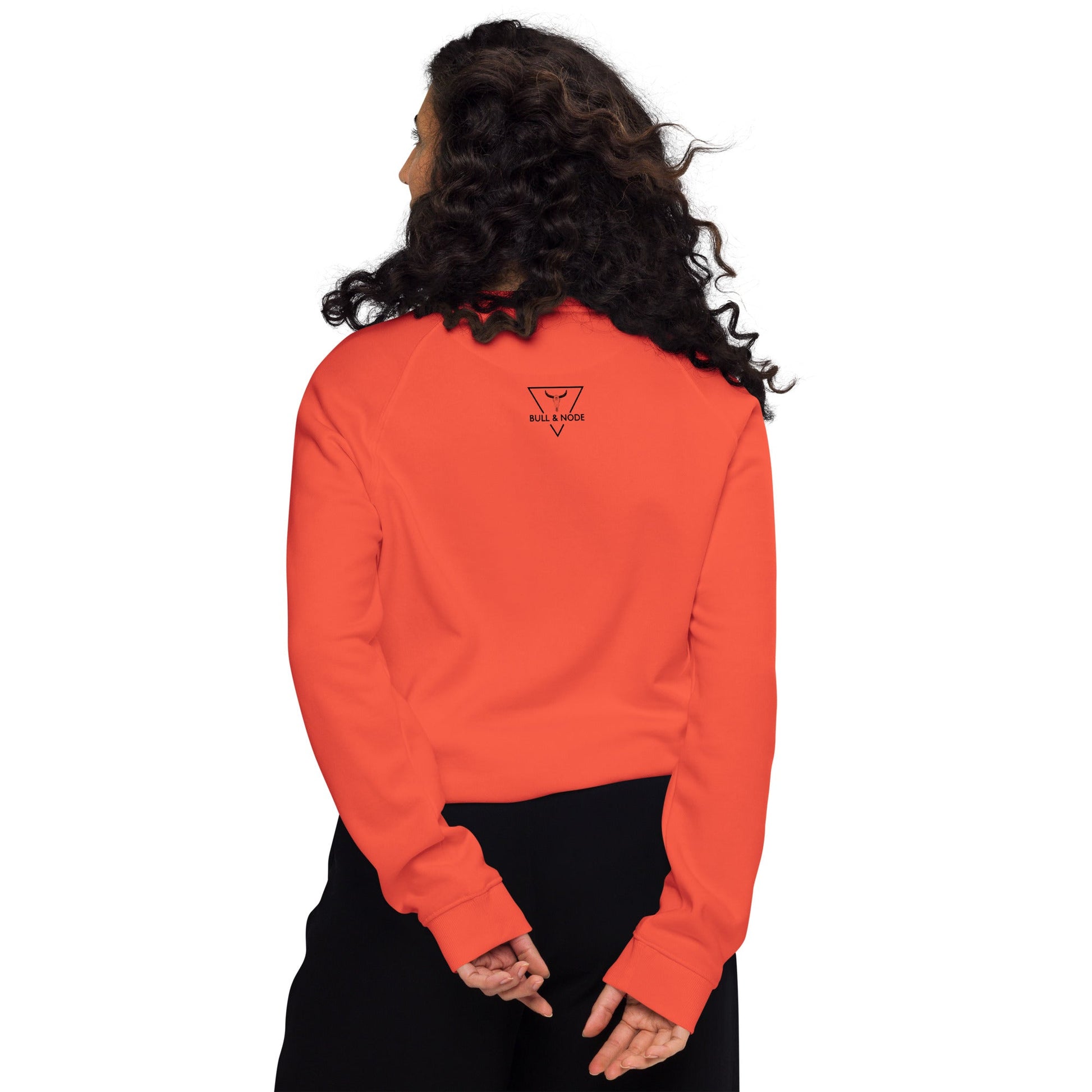 LIFE Unisex orange organic raglan sweatshirt - Bull & Node