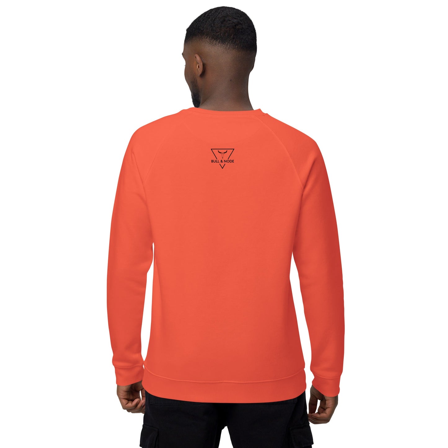 LIFE Unisex orange organic raglan sweatshirt - Bull & Node
