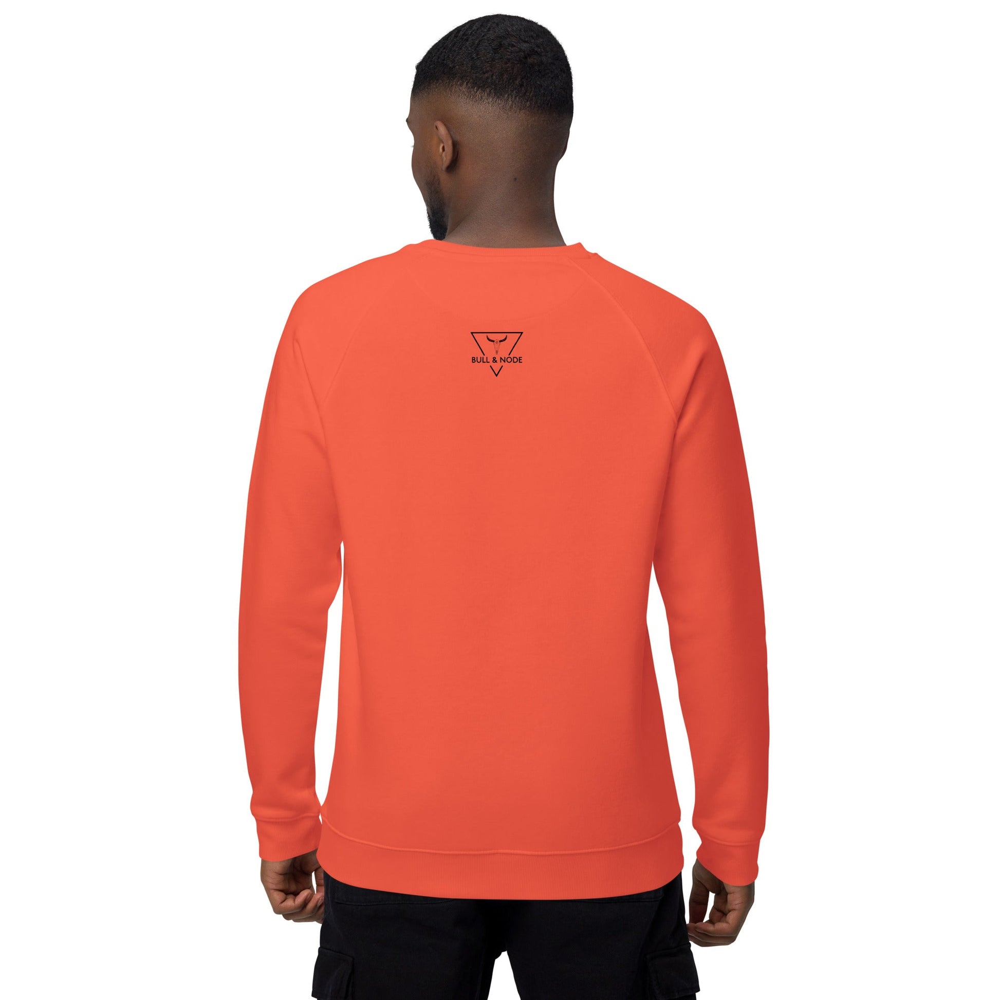 LIFE Unisex orange organic raglan sweatshirt - Bull & Node