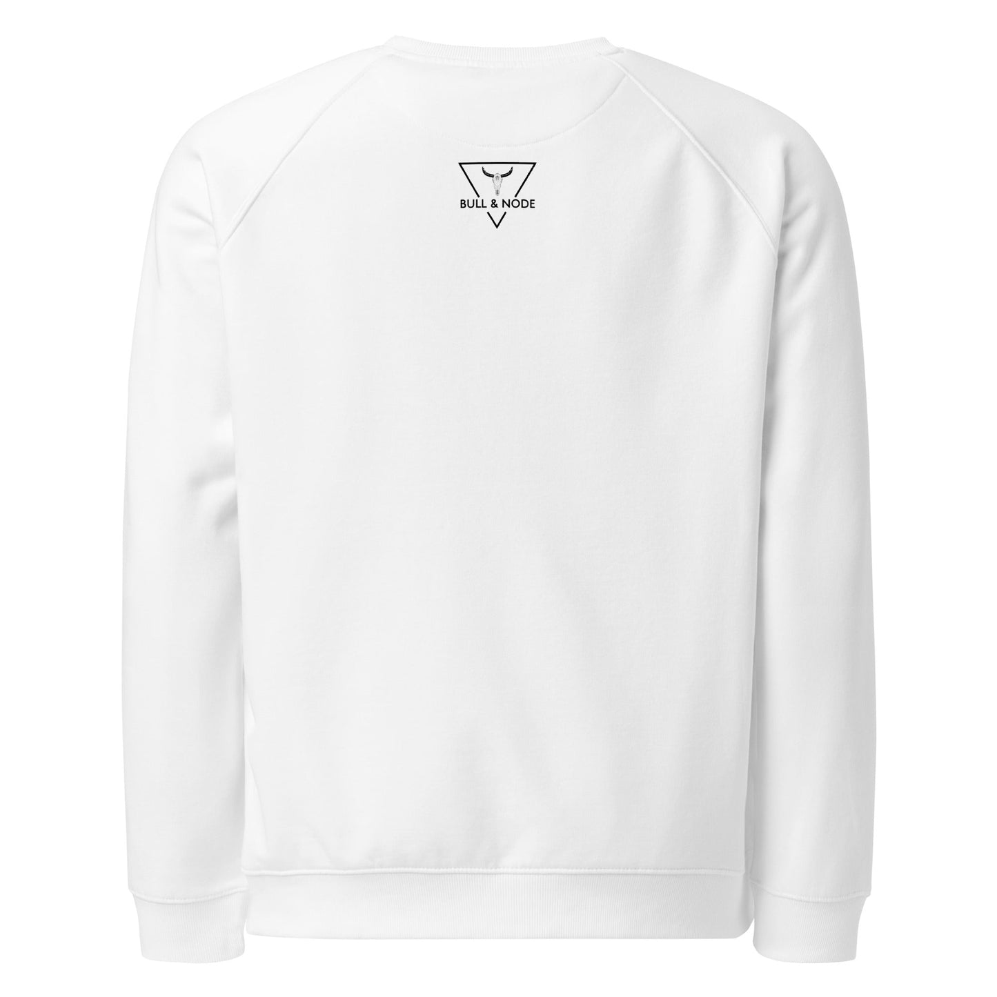 LIFE Unisex white organic raglan sweatshirt - Bull & Node