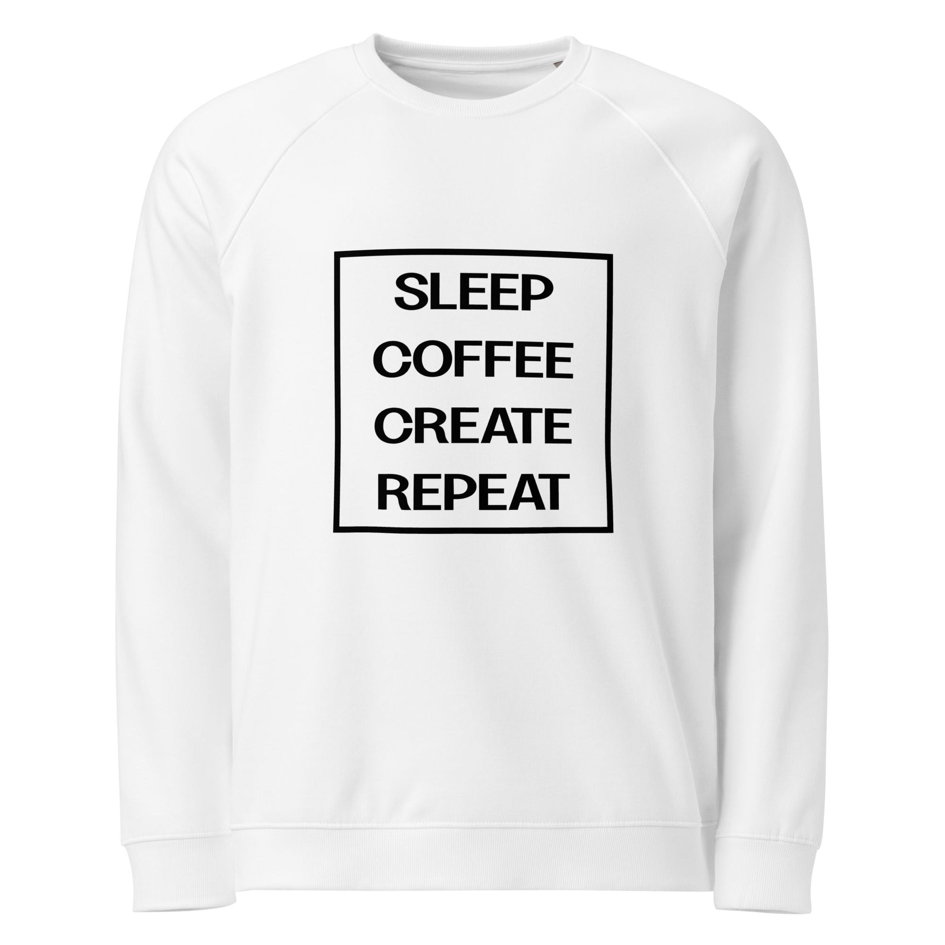 LIFE Unisex white organic raglan sweatshirt - Bull & Node