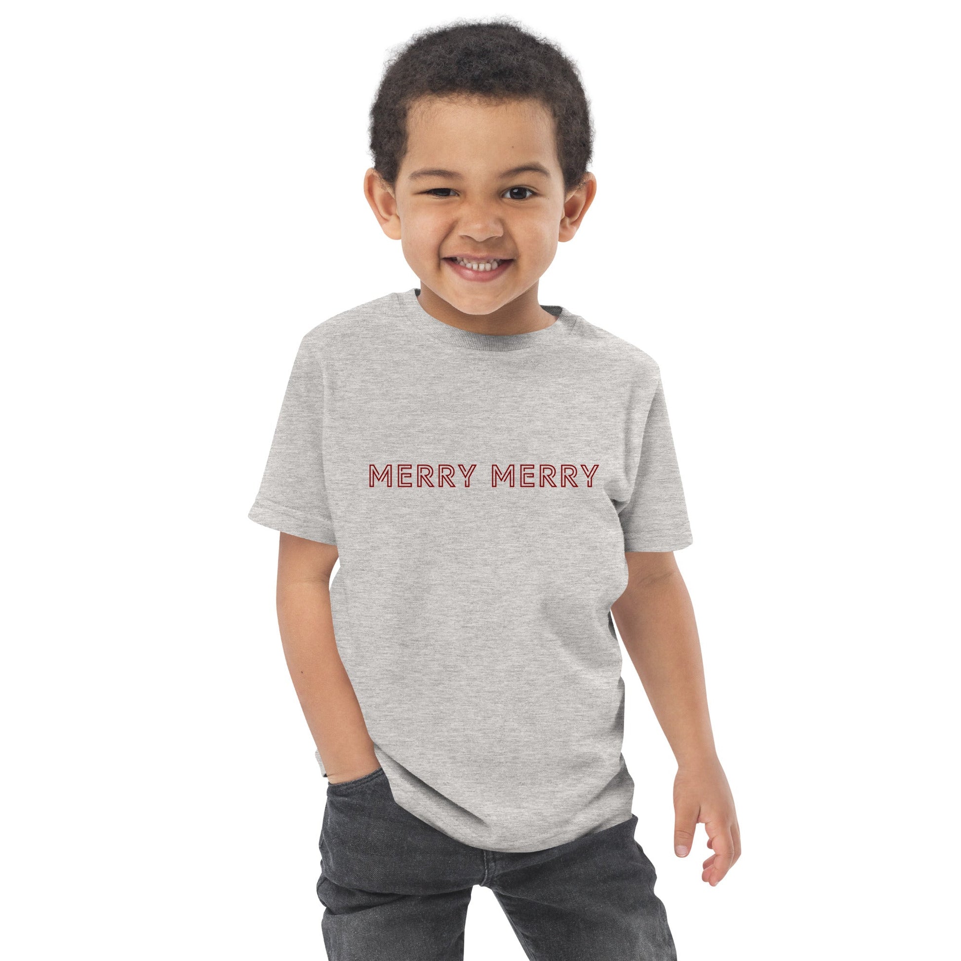 MERRY MERRY grey/burgundy Toddler jersey t-shirt - Bull & Node