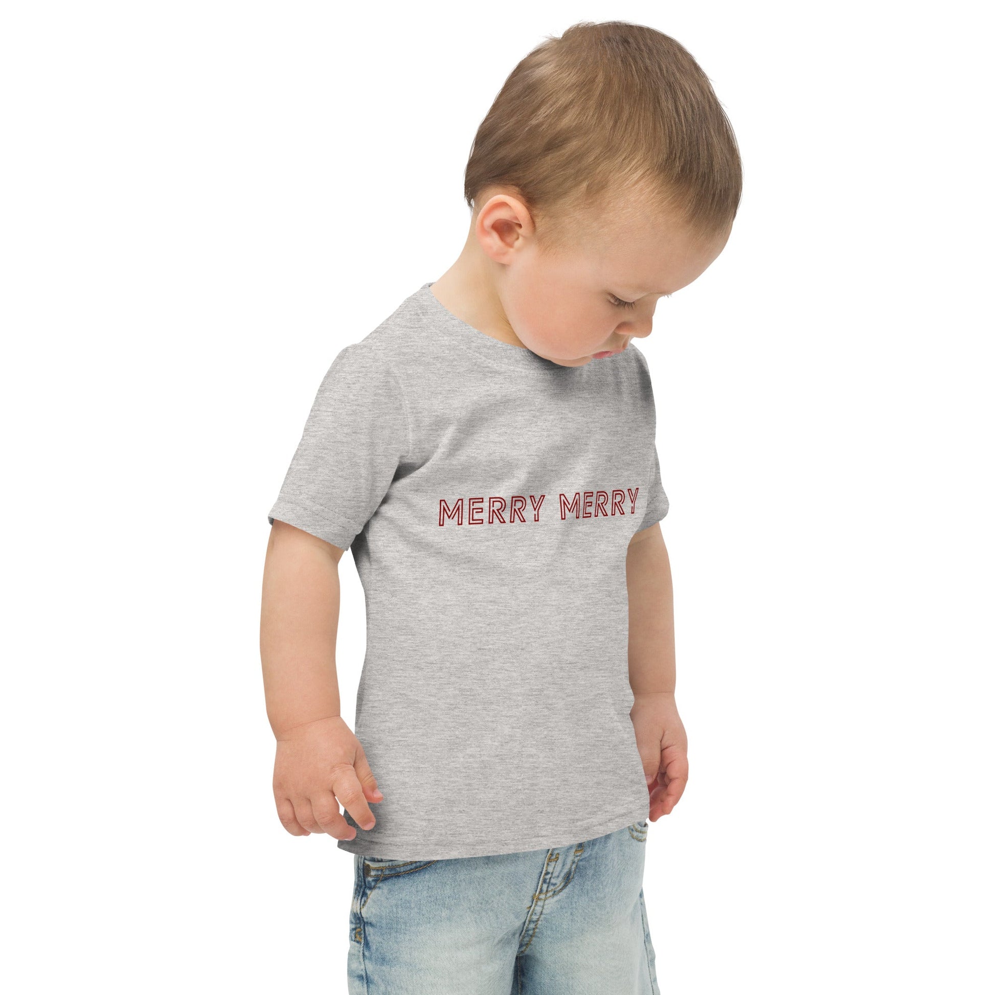MERRY MERRY grey/burgundy Toddler jersey t-shirt - Bull & Node