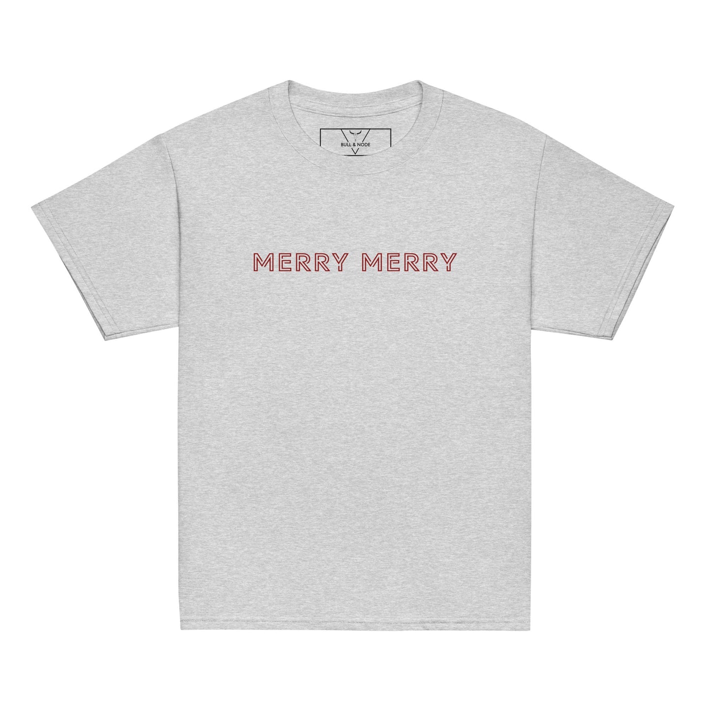 MERRY MERRY grey/burgundy Youth classic t-shirt - Bull & Node