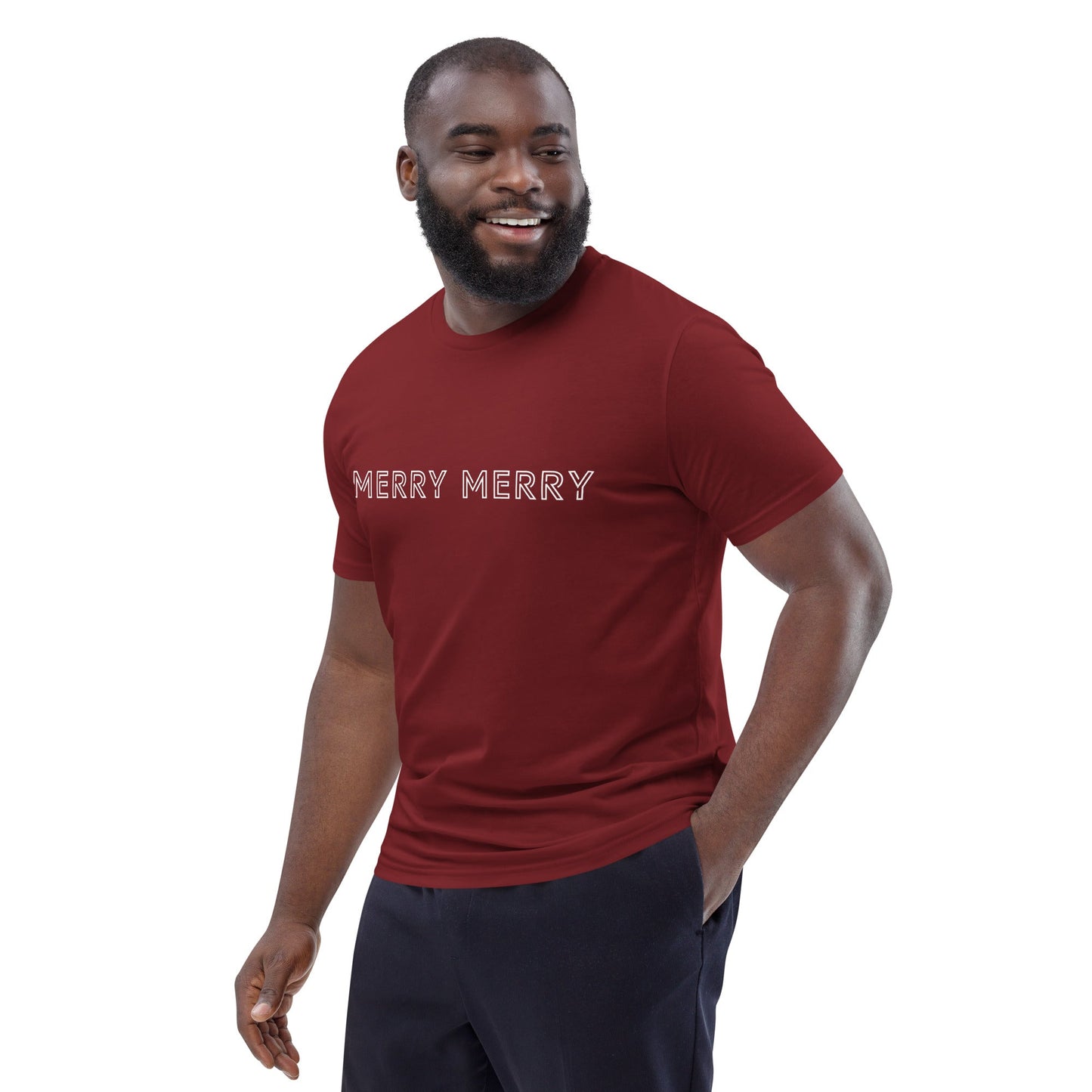 MERRY MERRY Men's burgundy organic cotton t-shirt - Bull & Node