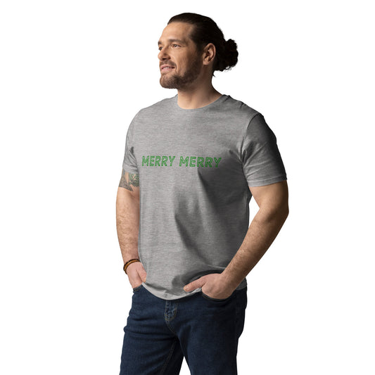 MERRY MERRY Men's grey/green organic cotton t-shirt - Bull & Node