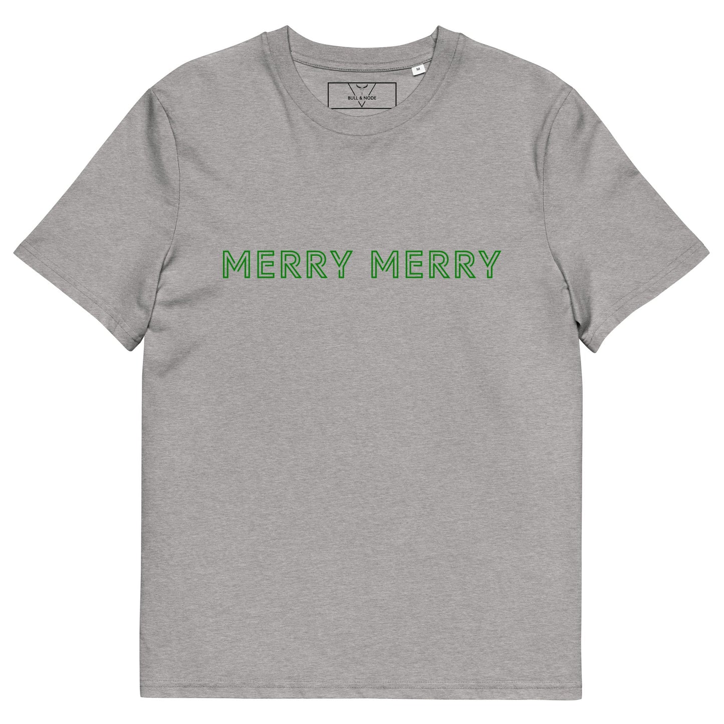 MERRY MERRY Men's grey/green organic cotton t-shirt - Bull & Node