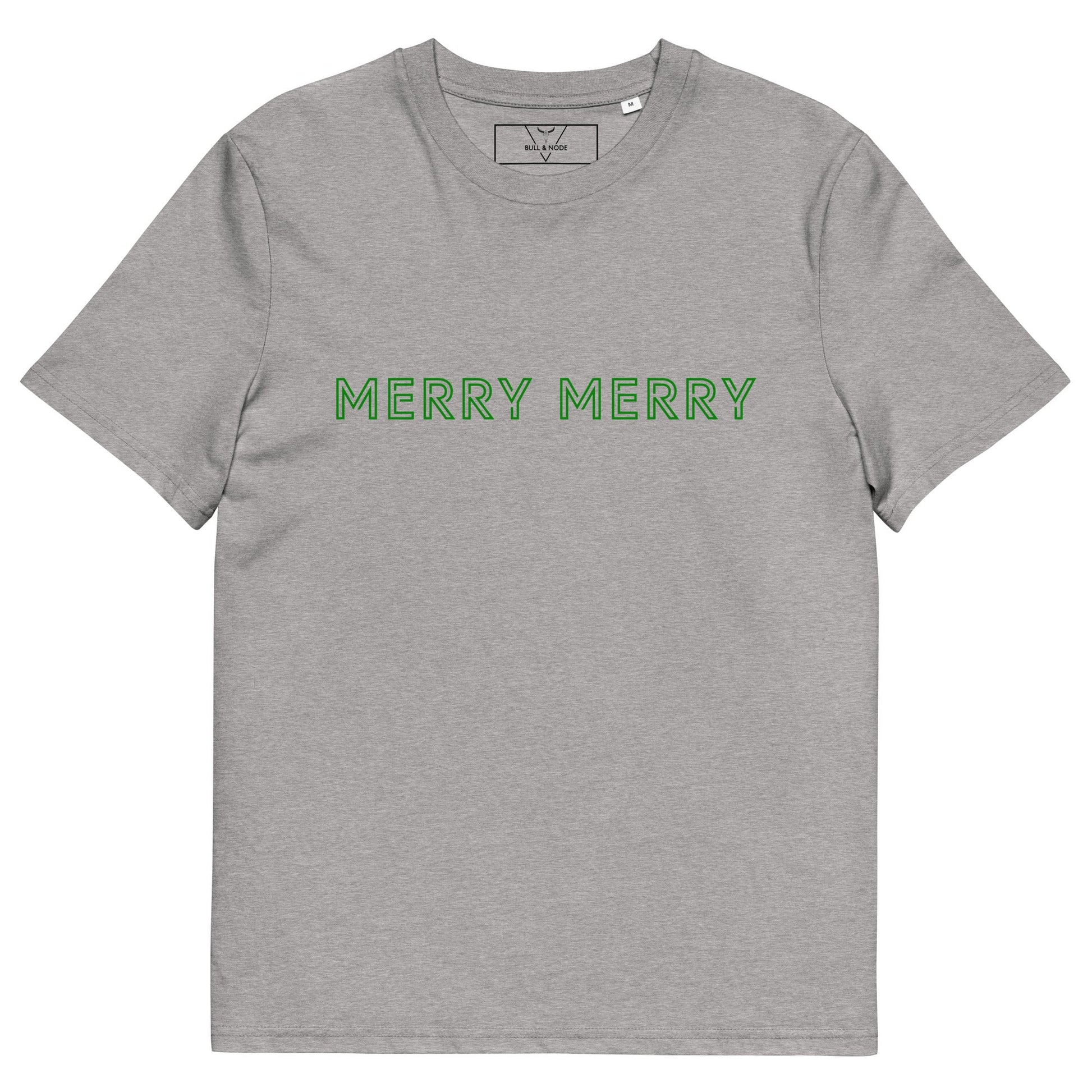 MERRY MERRY Men's grey/green organic cotton t-shirt - Bull & Node