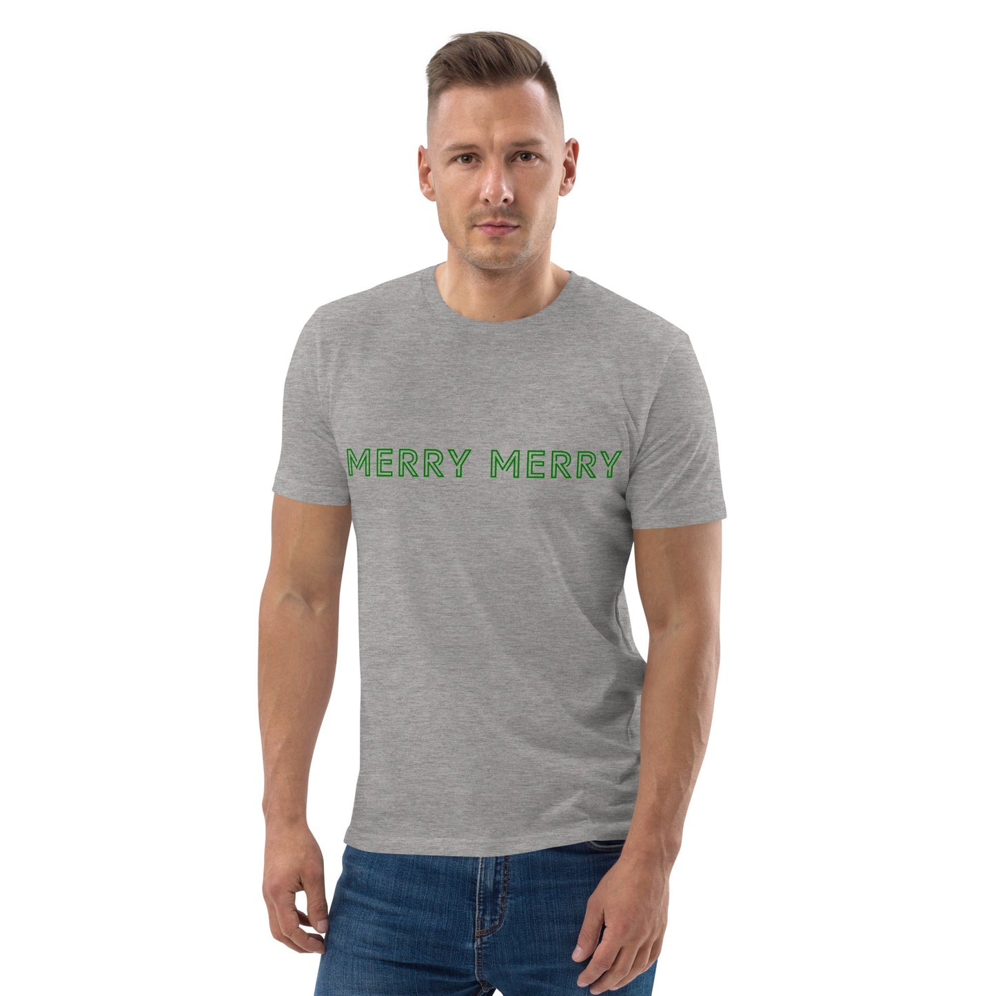 MERRY MERRY Men's grey/green organic cotton t-shirt - Bull & Node