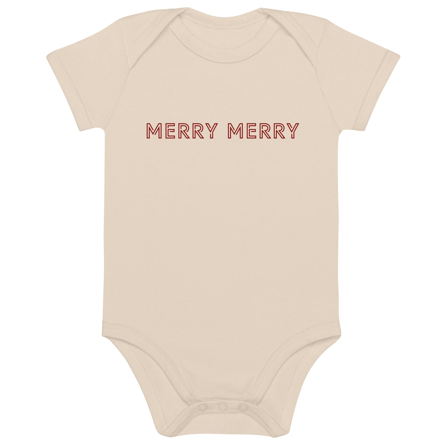 MERRY MERRY natural/burgundy Organic cotton baby bodysuit - Bull & Node