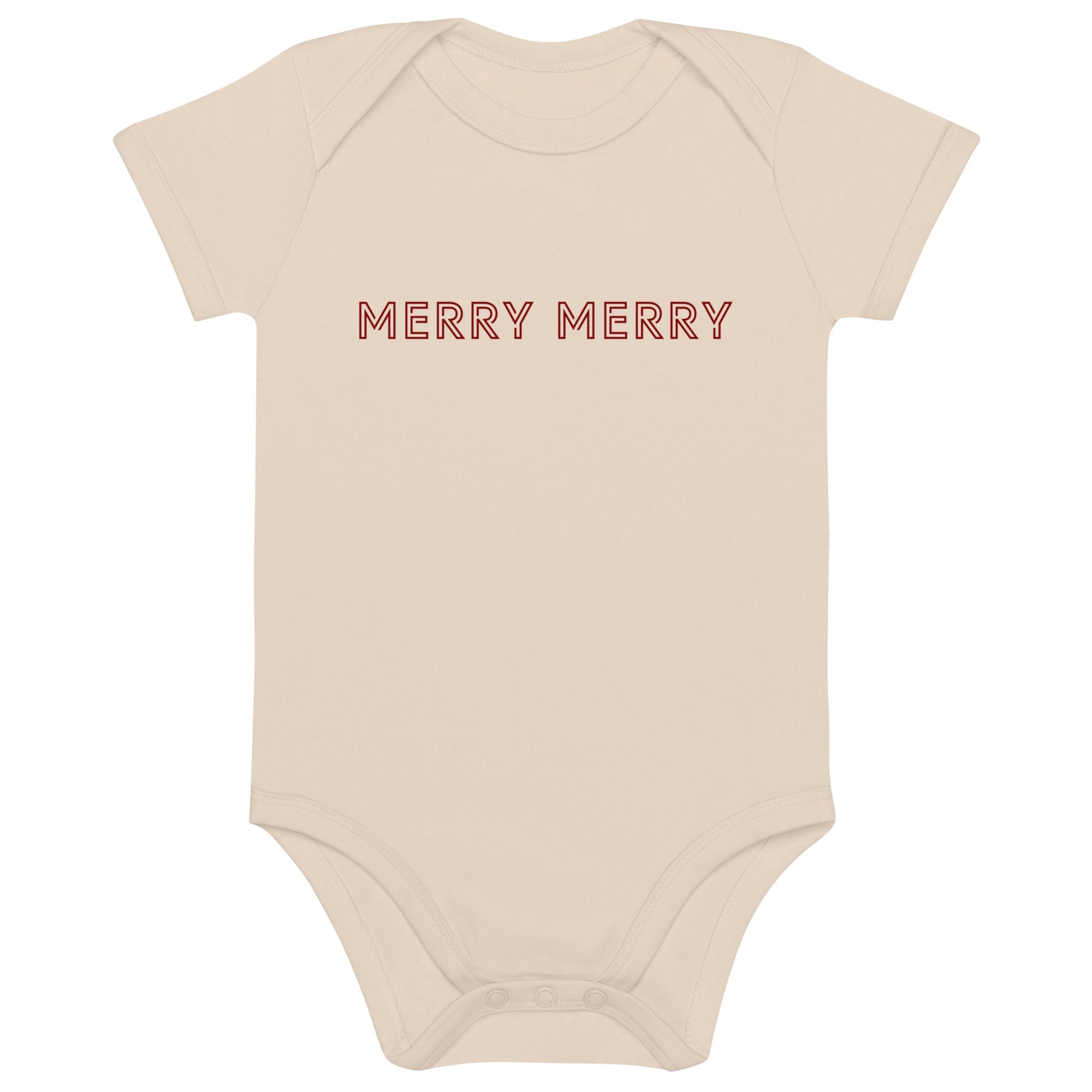 MERRY MERRY natural/burgundy Organic cotton baby bodysuit - Bull & Node