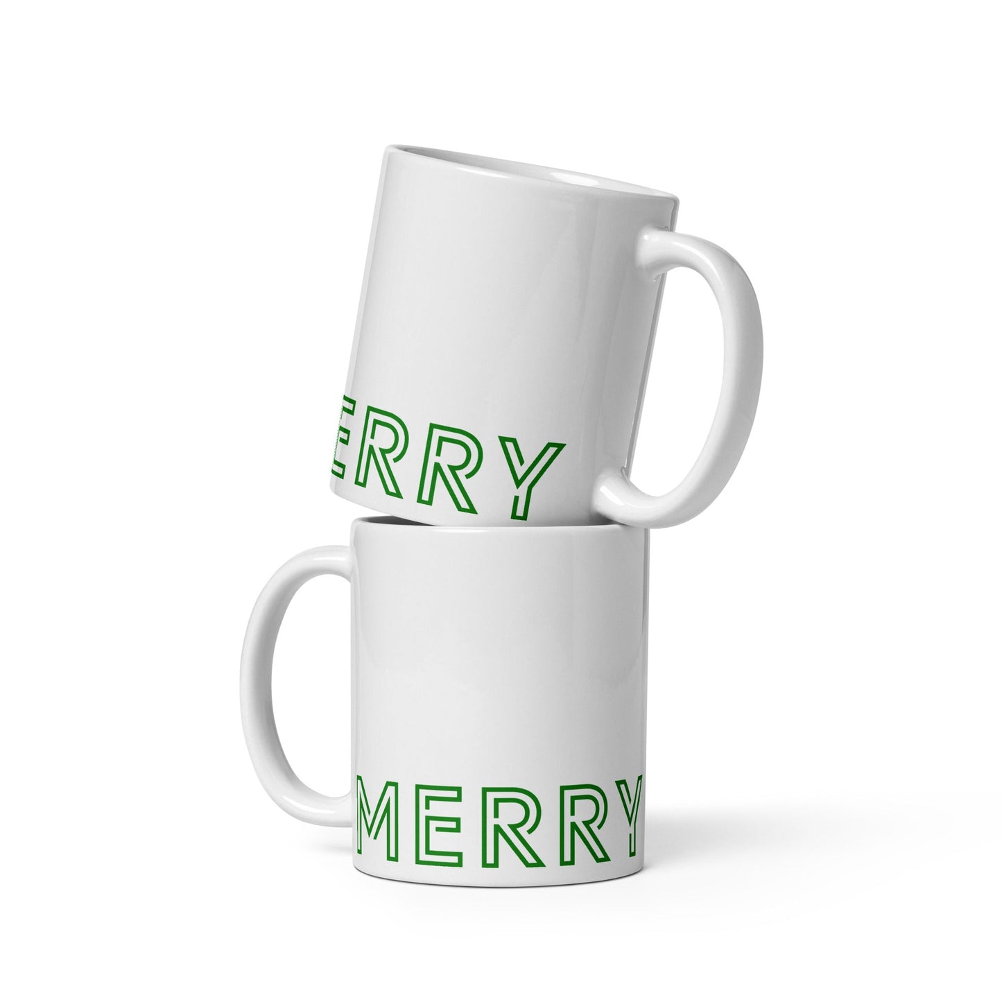 MERRY MERRY white/green glossy mug - Bull & Node