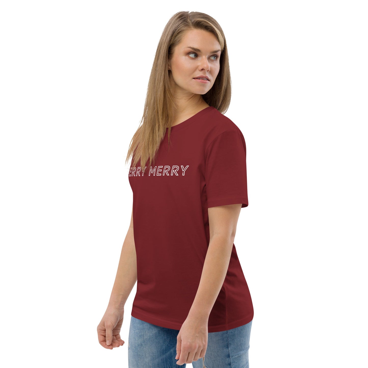 MERRY MERRY Women's burgundy organic cotton t-shirt - Bull & Node