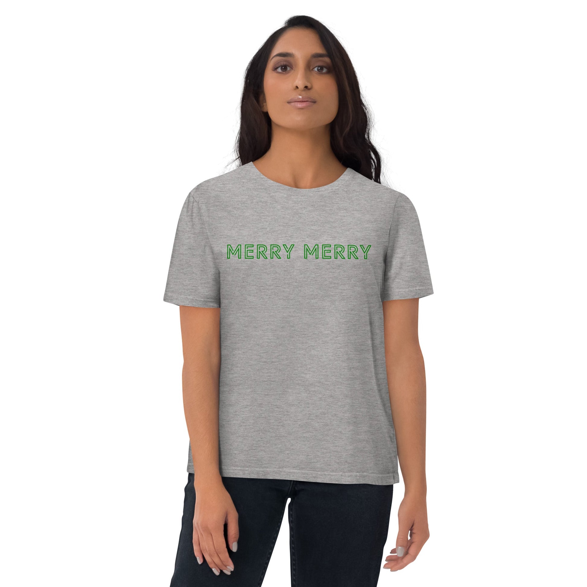 MERRY MERRY Women's grey/green organic cotton t-shirt - Bull & Node
