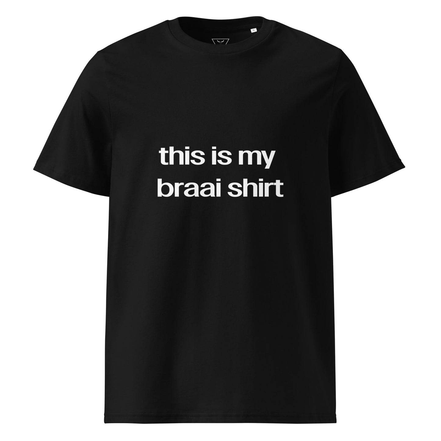 MY BRAAI SHIRT Unisex black organic cotton t-shirt - Bull & Node