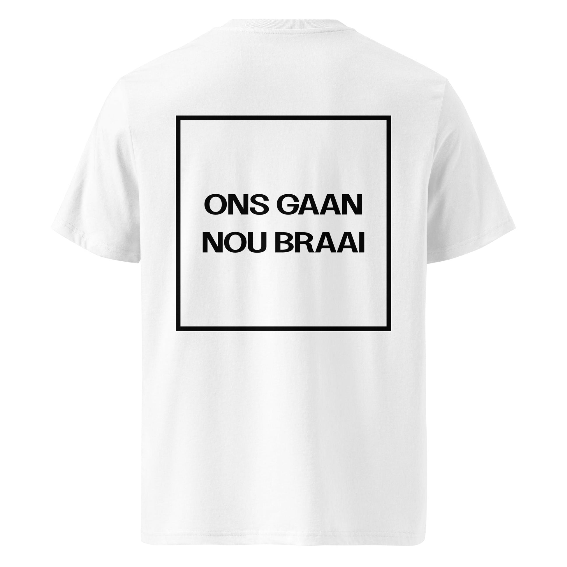 MY BRAAI SHIRT Unisex white organic cotton t-shirt - Bull & Node