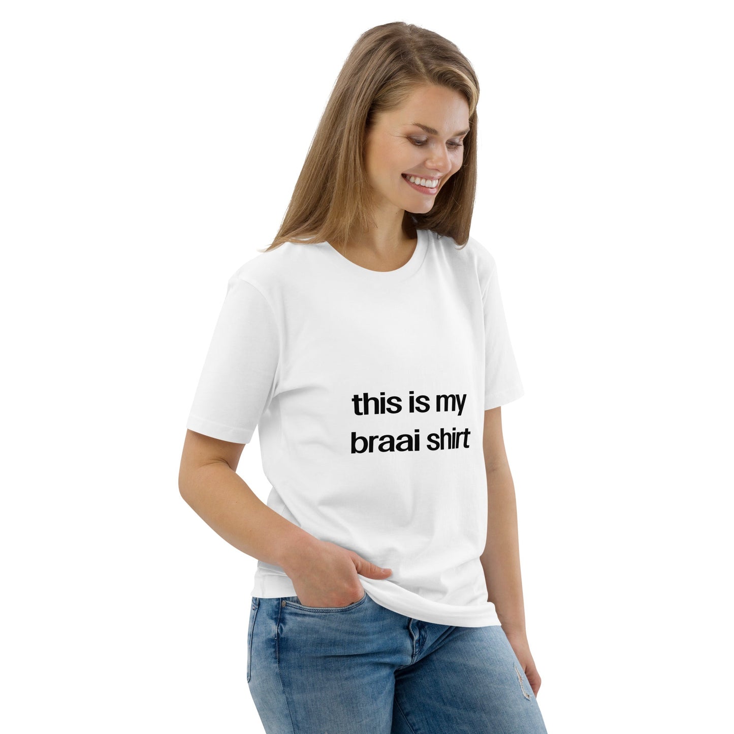 MY BRAAI SHIRT Unisex white organic cotton t-shirt - Bull & Node