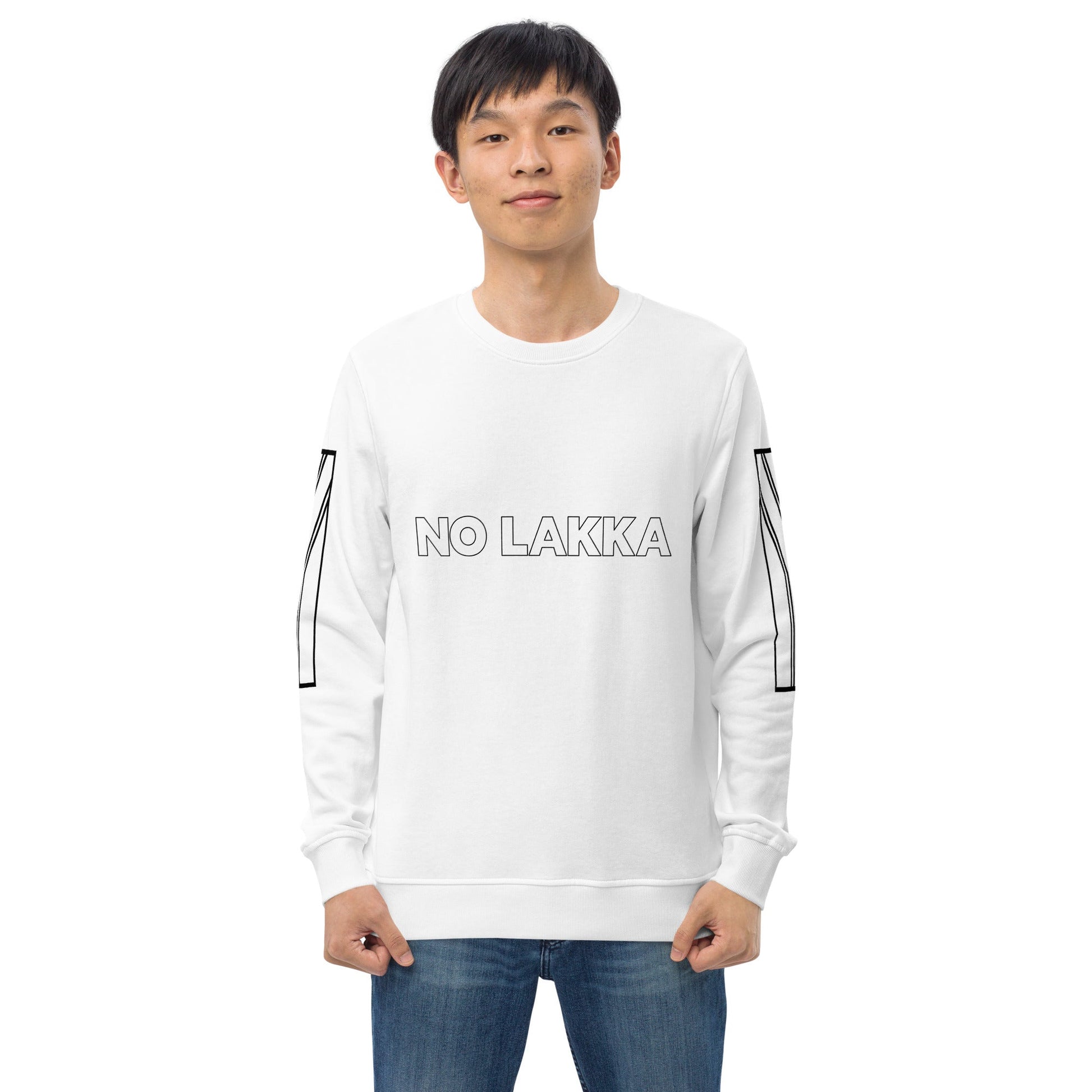 NO LAKKA Unisex white organic sweatshirt - Bull & Node
