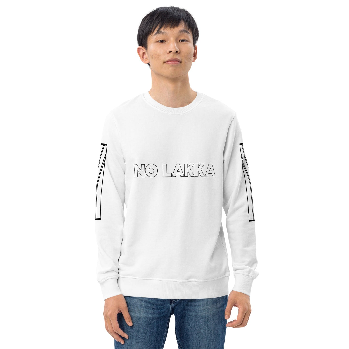 NO LAKKA Unisex white organic sweatshirt - Bull & Node