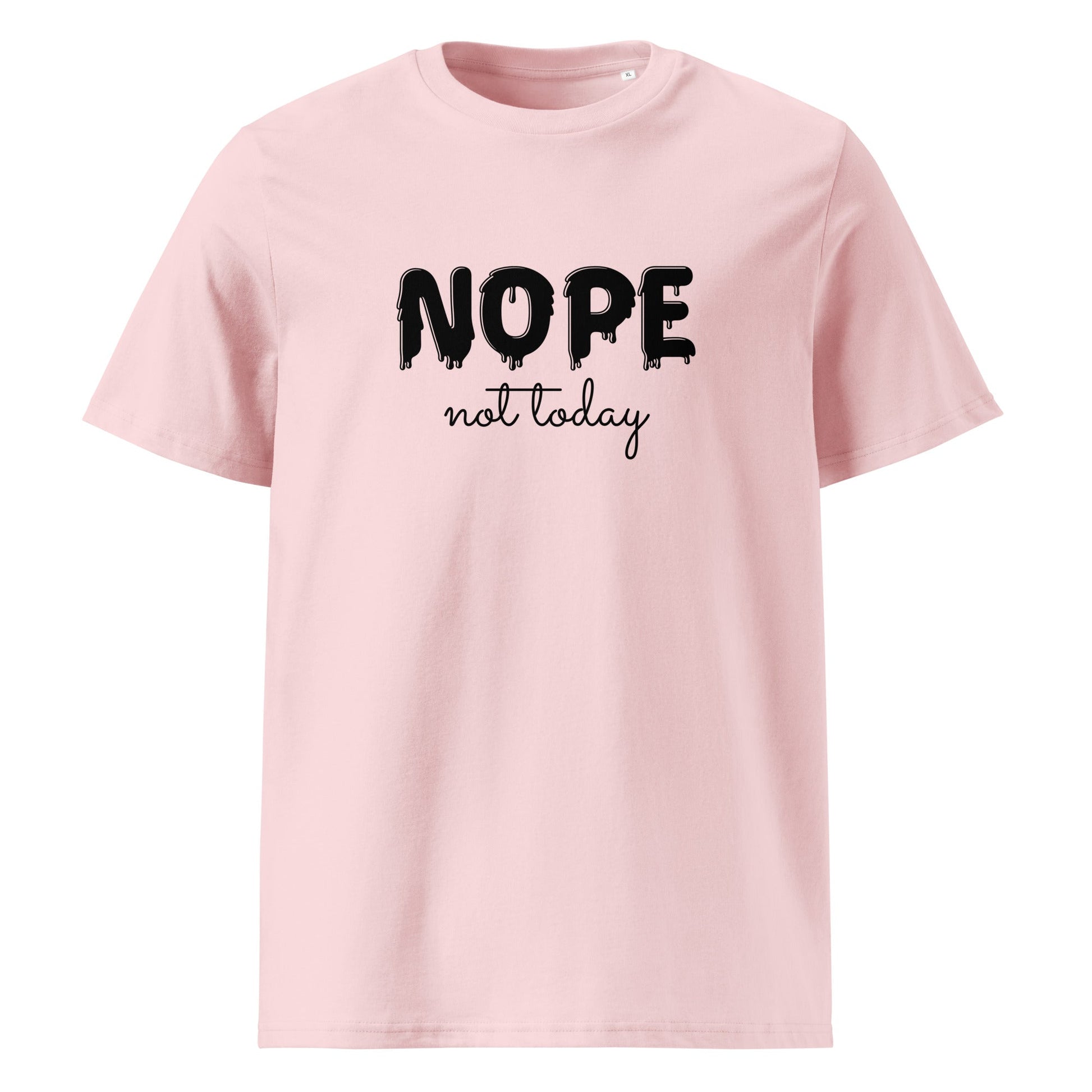 NOPE (front) Unisex cotton pink organic cotton t-shirt - Bull & Node