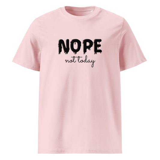 NOPE (front) Unisex cotton pink organic cotton t-shirt - Bull & Node