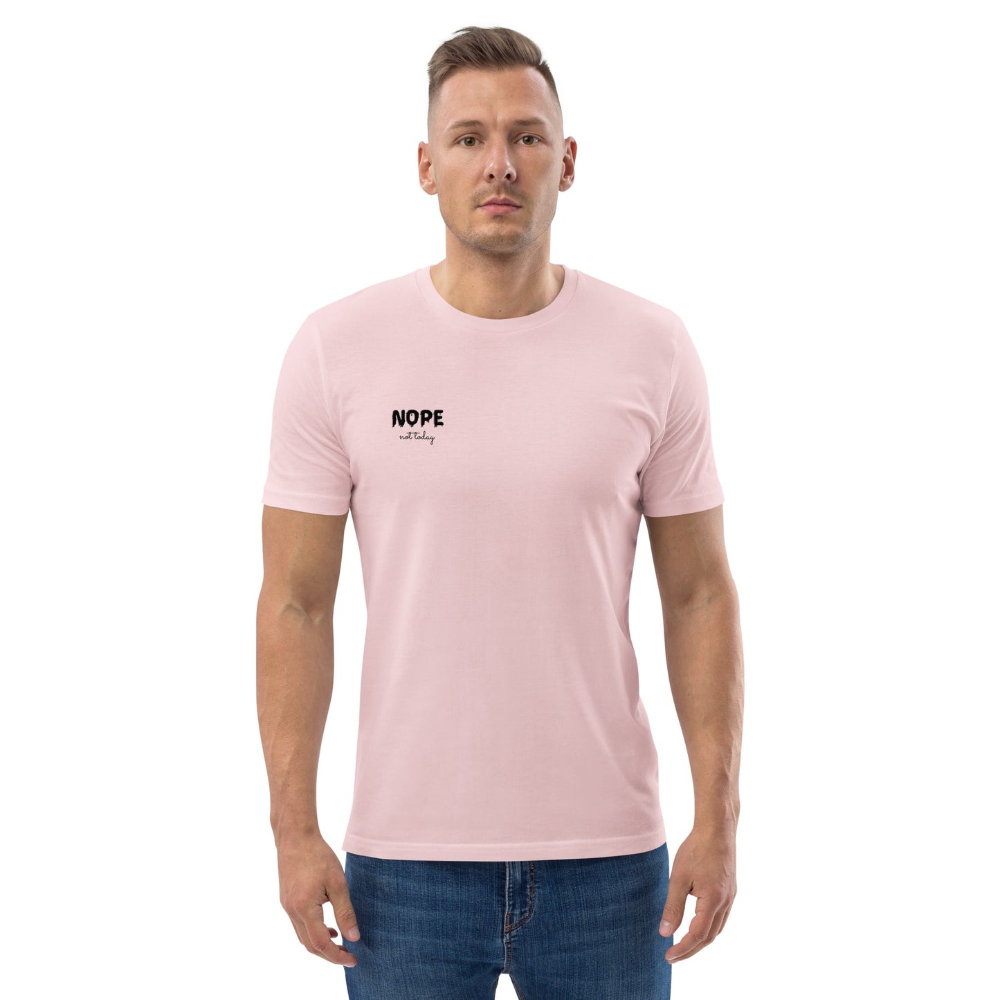 NOPE (minimalist) Unisex cotton pink organic cotton t-shirt - Bull & Node
