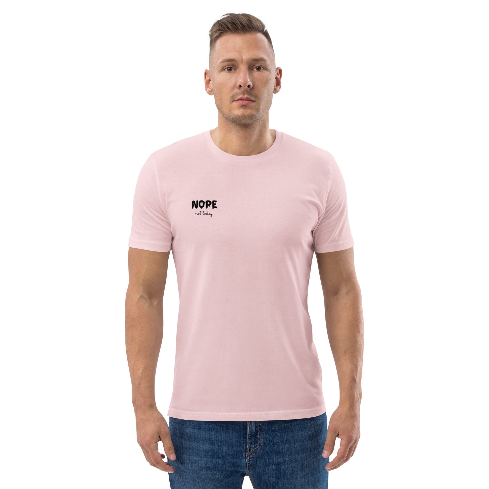 NOPE (minimalist) Unisex cotton pink organic cotton t-shirt - Bull & Node